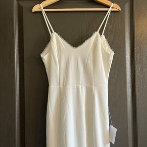 Taliana White Lace Button Back Maxi Dress